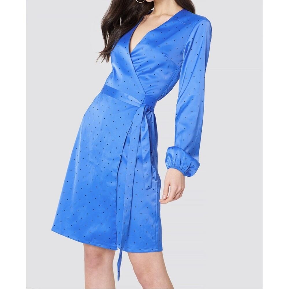 $295 GESTUZ Ihara Polka Dot Wrap Dress Women's 36 8 M Romantic Wedding Guest